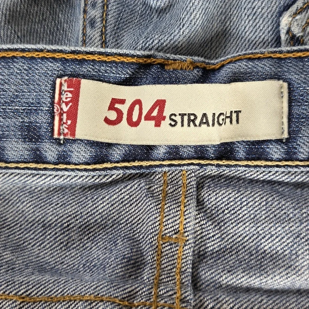 Vintage Levis 504 Jeans Mens 32x32 Blue Straight Engineered Whiskers Zip‎ Fly
